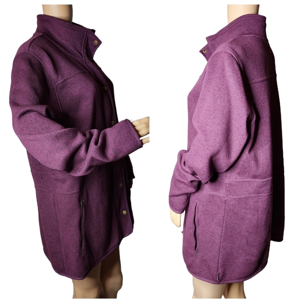 Eddie Bauer Purple sweater jacket button front women's size XL - Picture 11 of 16